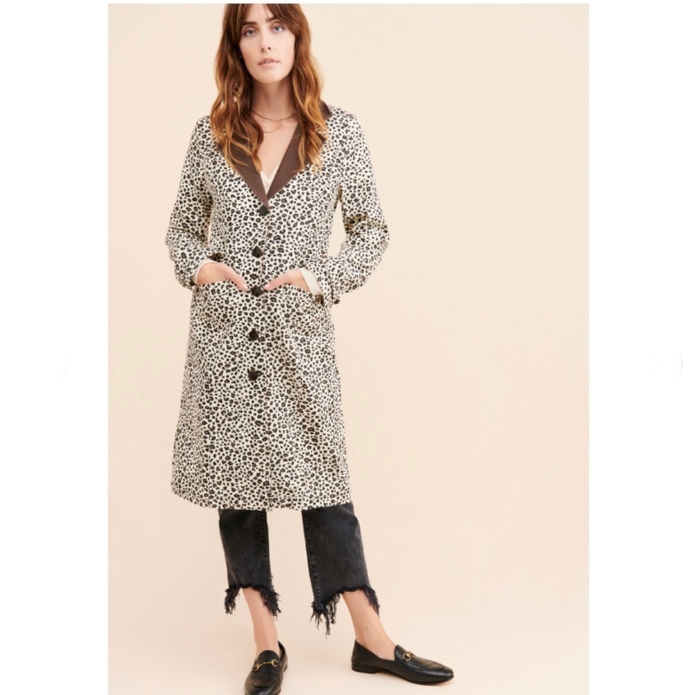 Moon River Leopard Print Window Shopping Jacket Coat - Picture 2 of 14